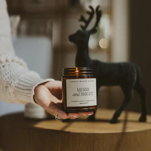 Merry & Bright - 9oz Amber Glass Soy Candle