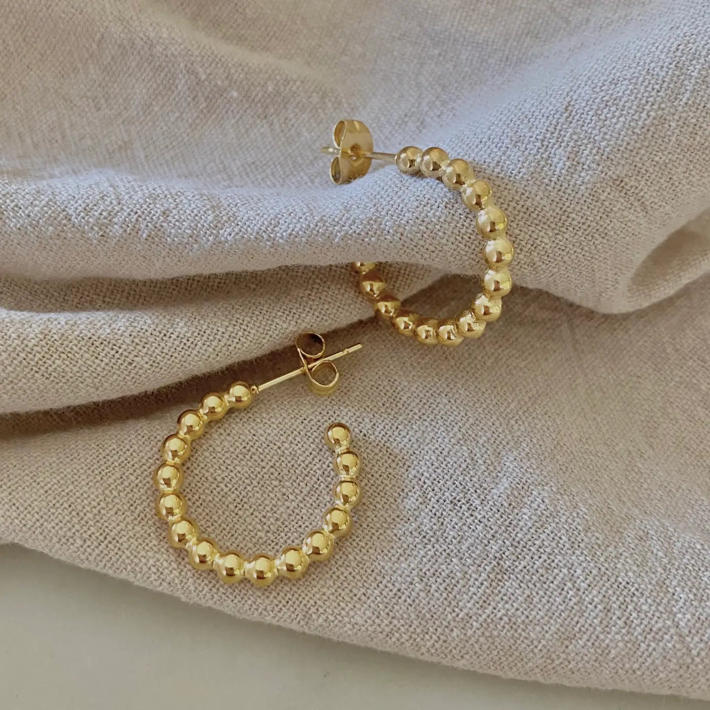 Beaded Small Hoop Earrings