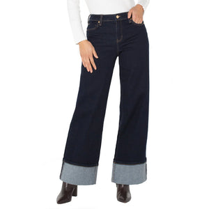 Morgan Cuffed Wide Leg Jeans
