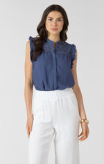 Load image into Gallery viewer, Emily Sleeveless Blouse - Indigo
