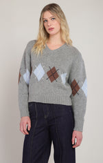 Load image into Gallery viewer, Argyle Knit Sweater
