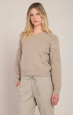 Load image into Gallery viewer, Oatmeal Flower Sweater
