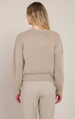 Load image into Gallery viewer, Oatmeal Flower Sweater
