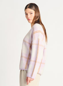 Lilac/Camel Plaid Sweater