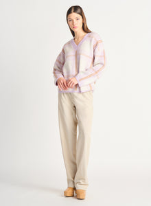 Lilac/Camel Plaid Sweater