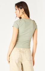 Load image into Gallery viewer, Sage Ribbed Tee
