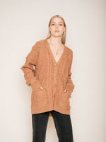 Load image into Gallery viewer, Pom Pom Knitted Cardigan - Winter Rose
