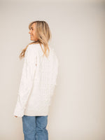 Load image into Gallery viewer, Pom Pom Knitted Cardigan - White
