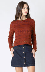 Load image into Gallery viewer, Scallop Hem Knitted Top
