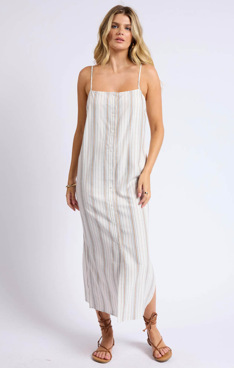 Nopales Striped Button Maxi