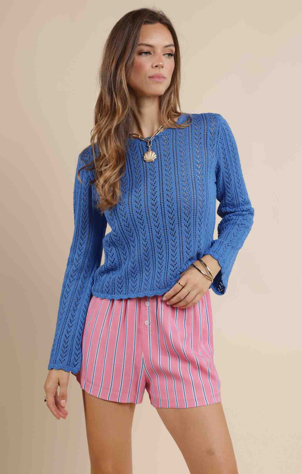 Getting There Pointelle Sweater