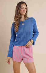 Load image into Gallery viewer, Getting There Pointelle Sweater
