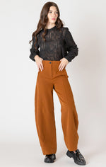 Load image into Gallery viewer, Caramel Barrel Leg Trouser
