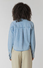 Load image into Gallery viewer, Essential Lightweight Crop Denim Top
