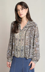 Load image into Gallery viewer, Orchid Print Blouse
